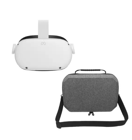 META Quest 2 VR Gaming Headset (128 GB) & AVRCPL23 Meta Quest 2 EVA Carrying Case (Grey) Bundle