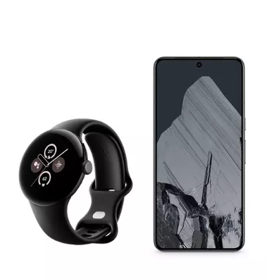 GOOGLE Pixel 8 Pro (256 GB, Obsidian) & Pixel Watch 2 WiFi with Google Assistant (Black) Bundle