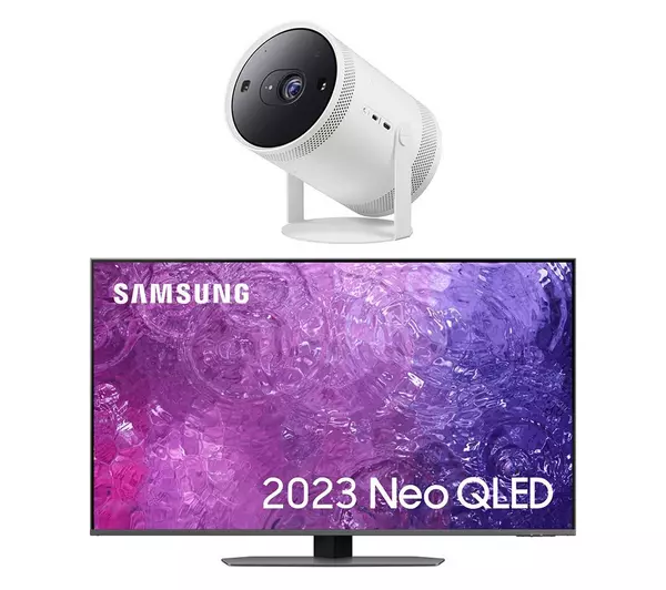 SAMSUNG QE85QN90CATXXU 85" Smart 4K TV & The Freestyle SP-LSP3BLAXXU Smart TV Projector Bundle